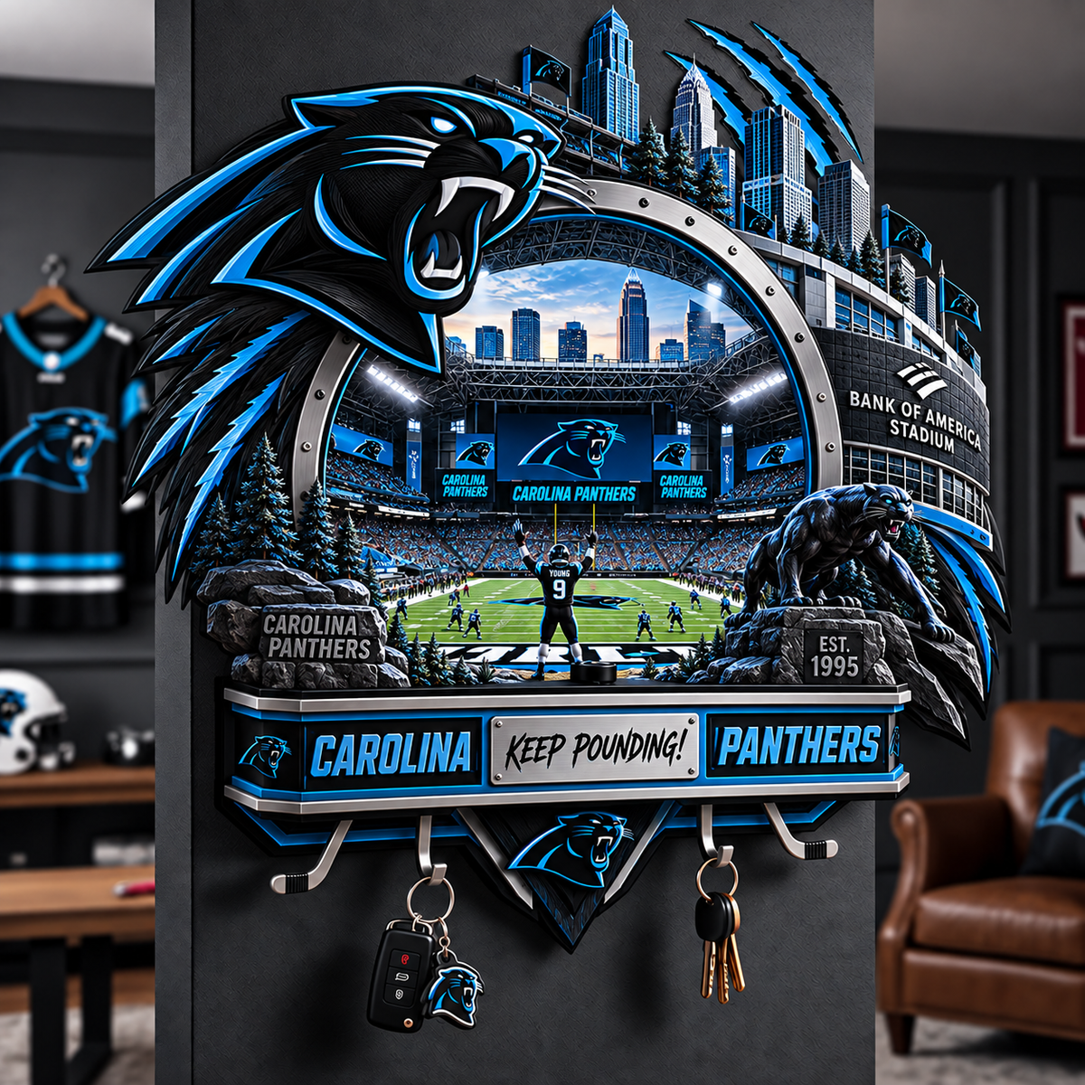 Premium NFL CP Wall-Mounted Key Holder