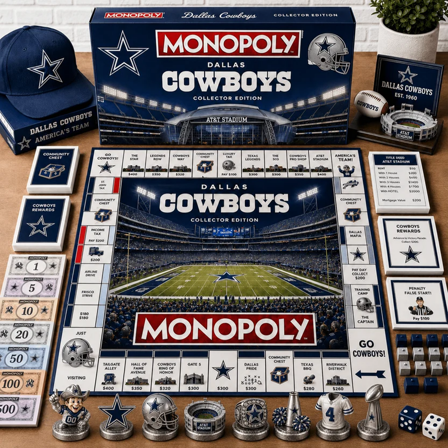 Premium NFL DAL Monopoly Collector Edition Board Game