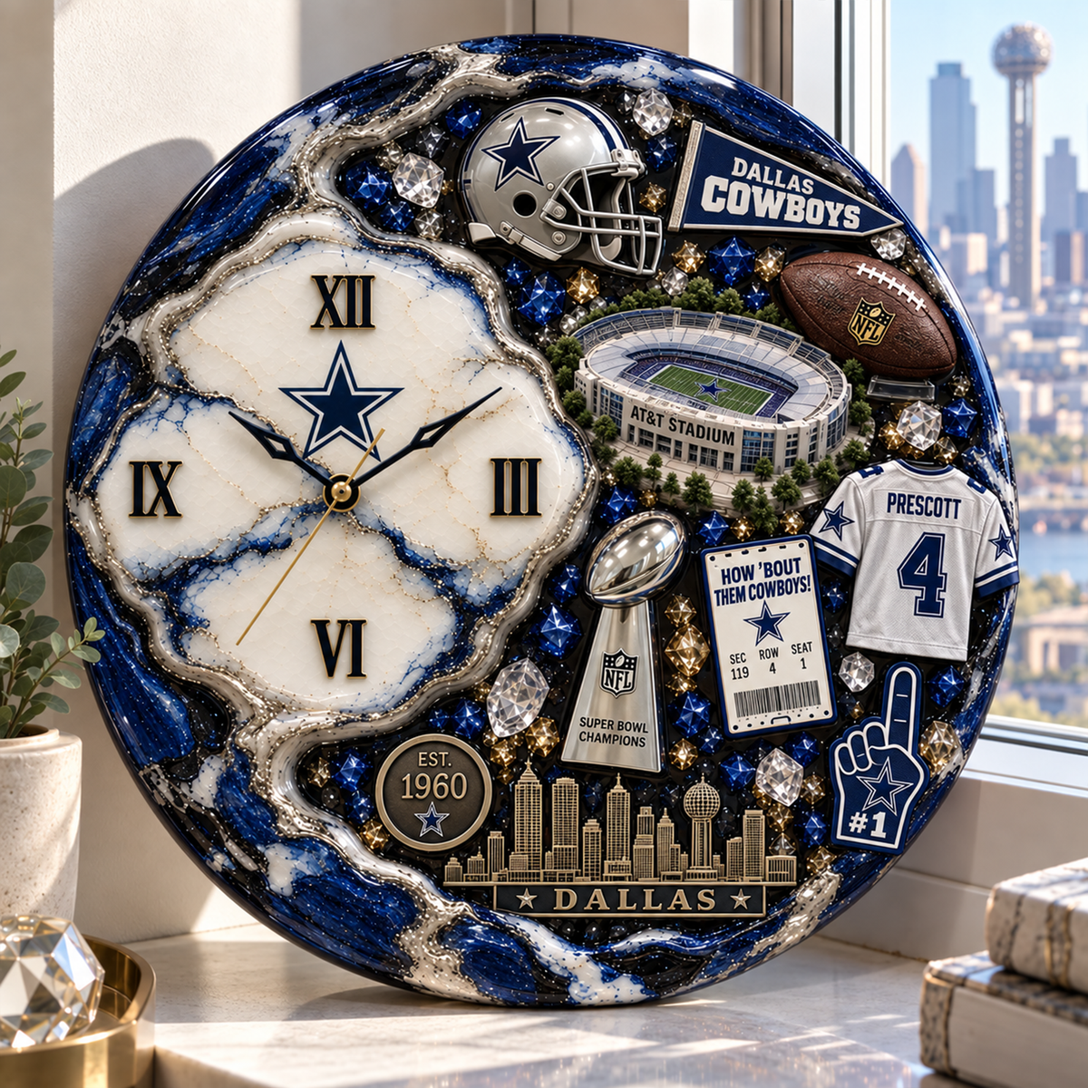 Premium NFL DAL Statement 3D Wall Clock