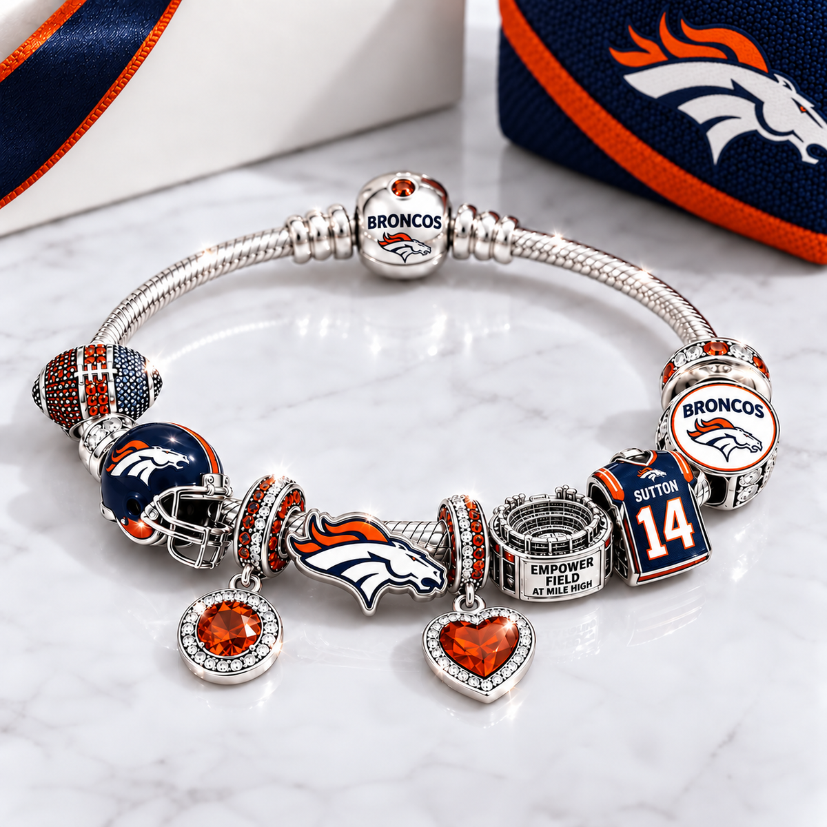 Premium NFL DB Team Spirit Charm Bracelet V8