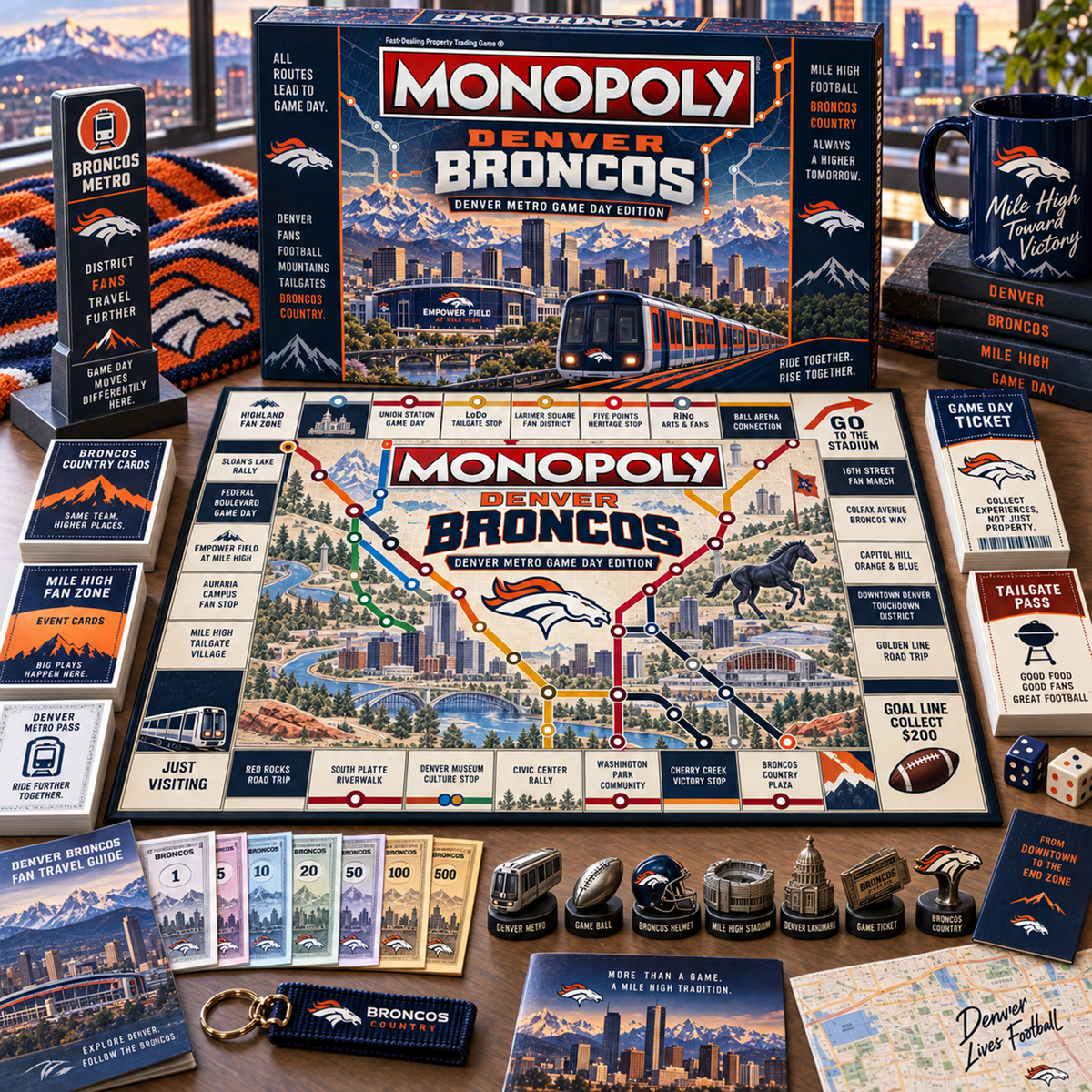 Premium NFL DEN Metro Game Day Collector’s Edition Board Game V13