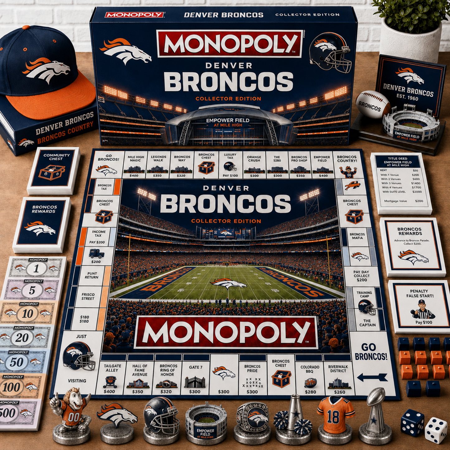Premium NFL DEN Monopoly Collector Edition Board Game