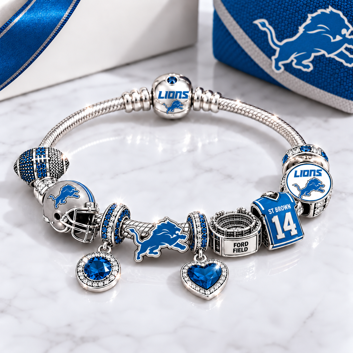 Premium NFL DL Team Spirit Charm Bracelet V8