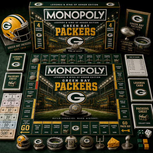 Premium NFL GBP Legends & Ring Monopoly Collector’s Edition Board Game V9