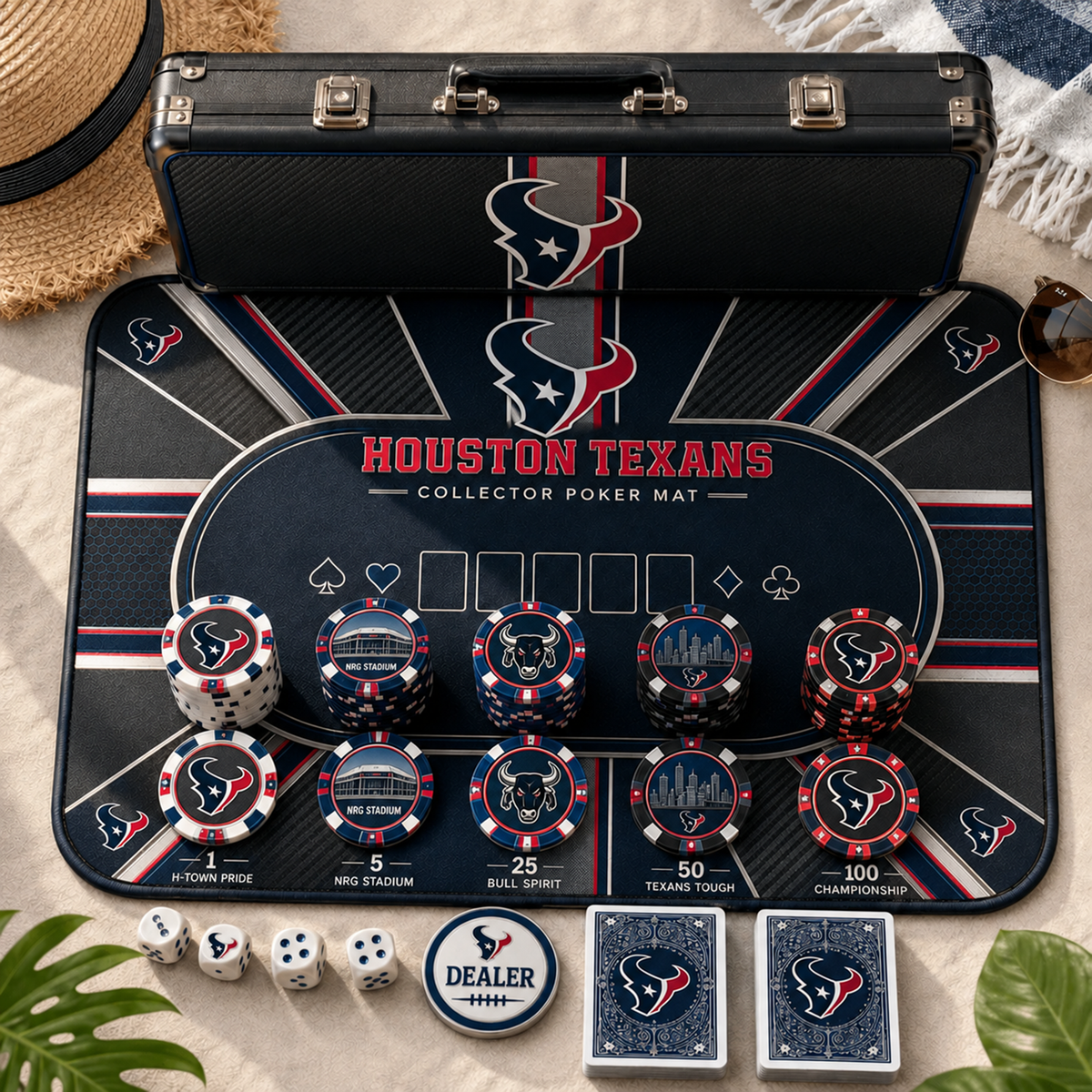 Premium NFL HOU Luxury Collector Poker Set