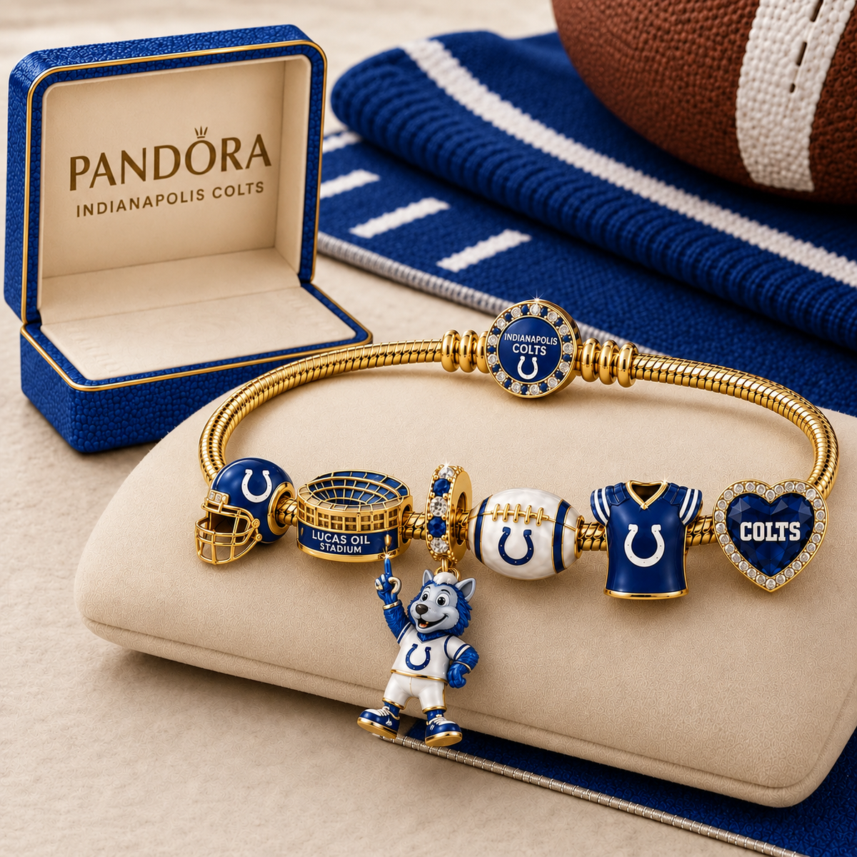 Premium NFL IC Gold Charm Bracelet Set
