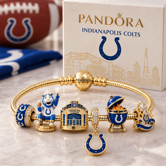 Premium NFL IND Heritage Gold Charm Bracelet Set V3