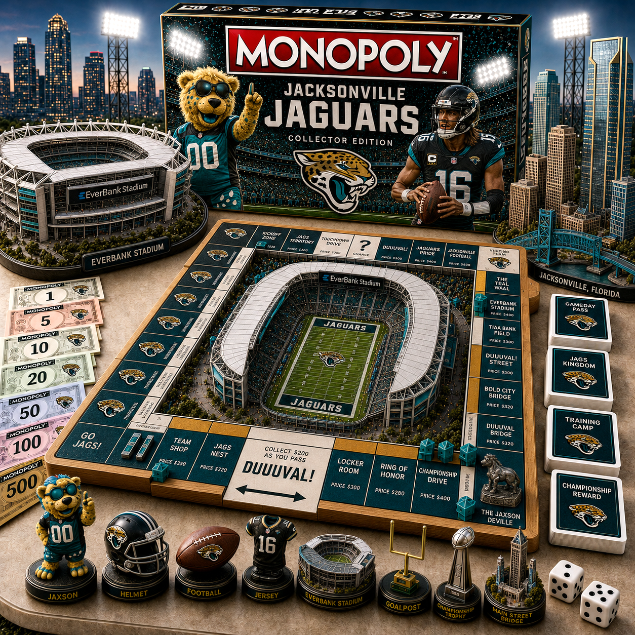 Premium NFL JJ Pride Monopoly Collector’s Edition V11