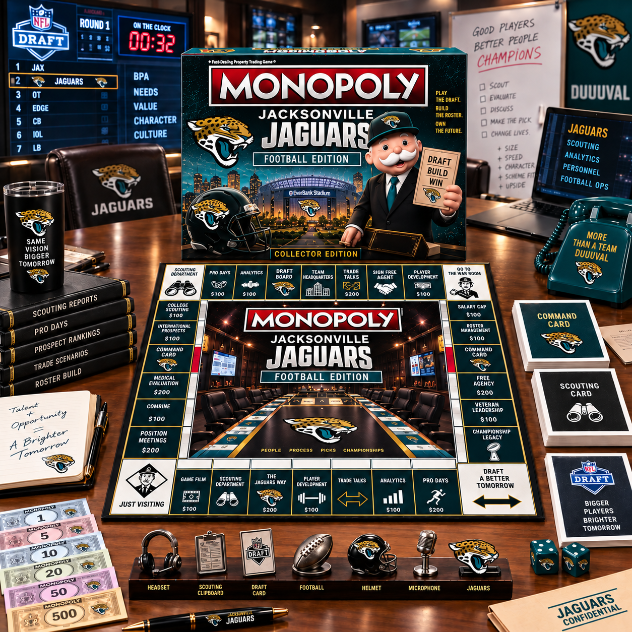 Premium NFL JJ War Room Collector’s Edition Board Game V14