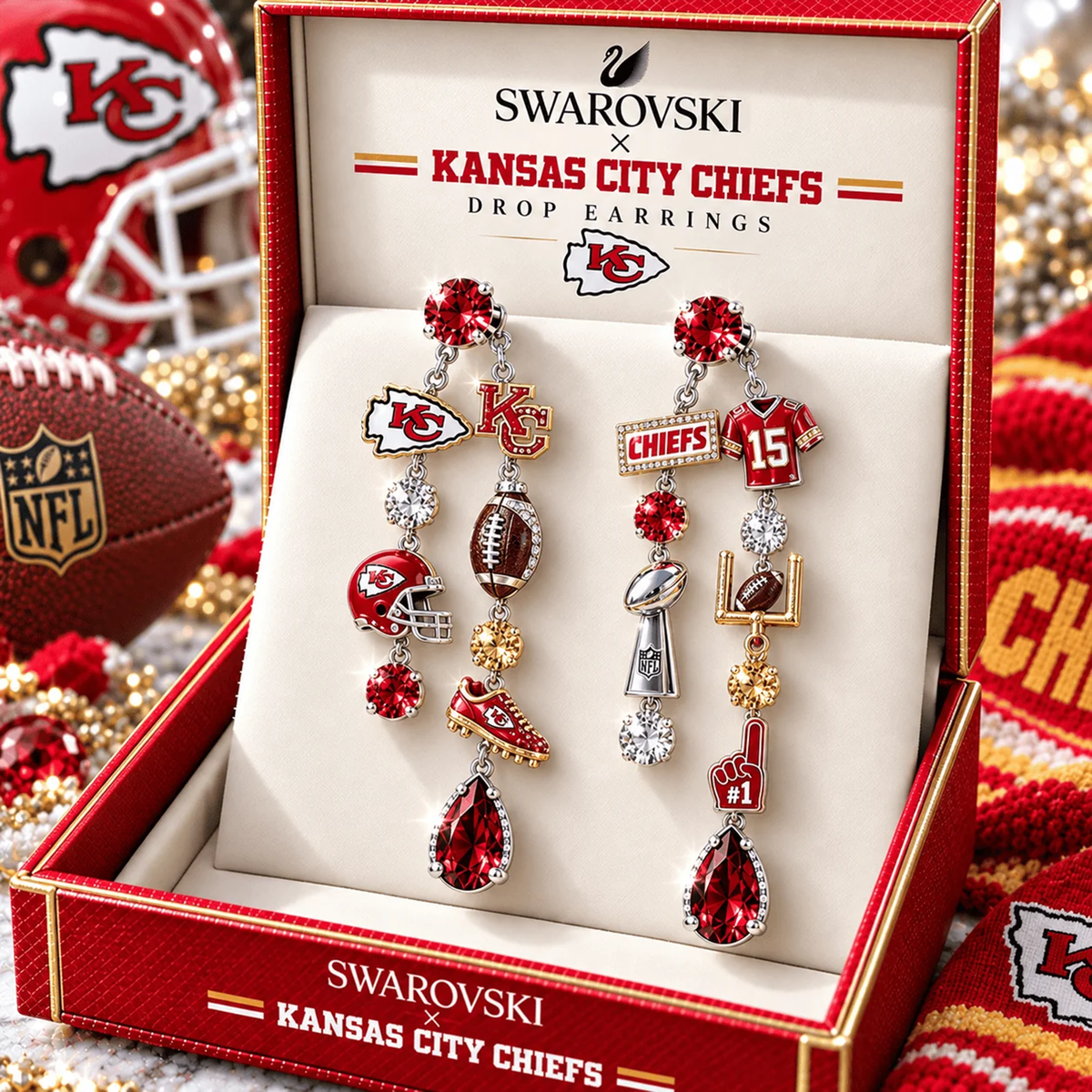 Premium NFL KC Dangle Earrings