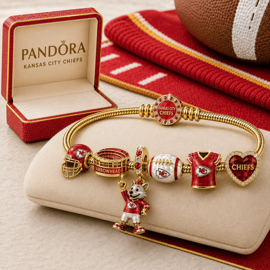 Premium NFL KCC Gold Charm Bracelet Set
