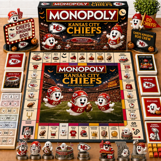 Premium NFL KCC Halloween Ghost Monopoly Collector’s Edition Board Game V6