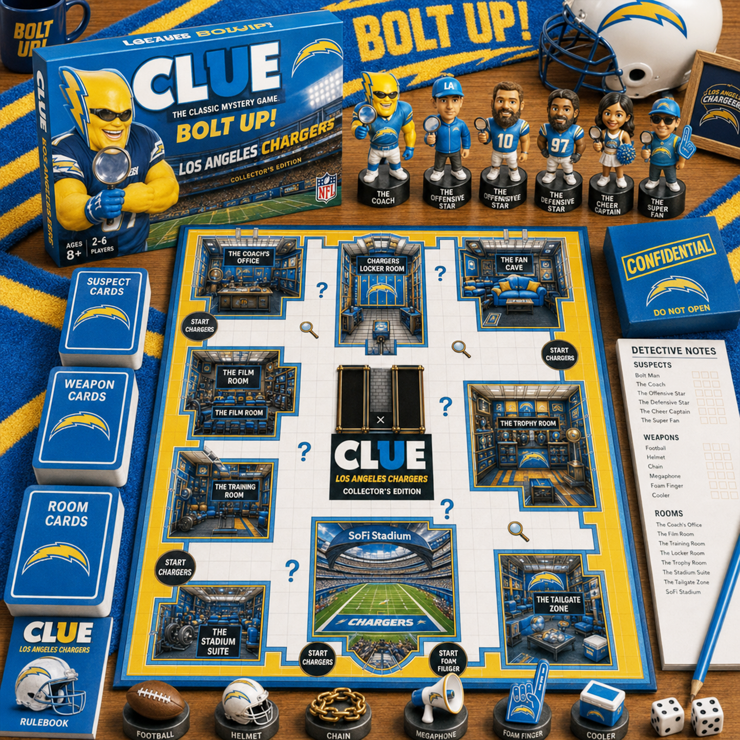 Premium NFL LAC Clue Collector’s Edition Board Game