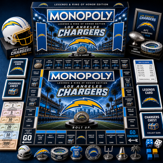 Premium NFL LAC Legends & Ring Monopoly Collector’s Edition Board Game V9