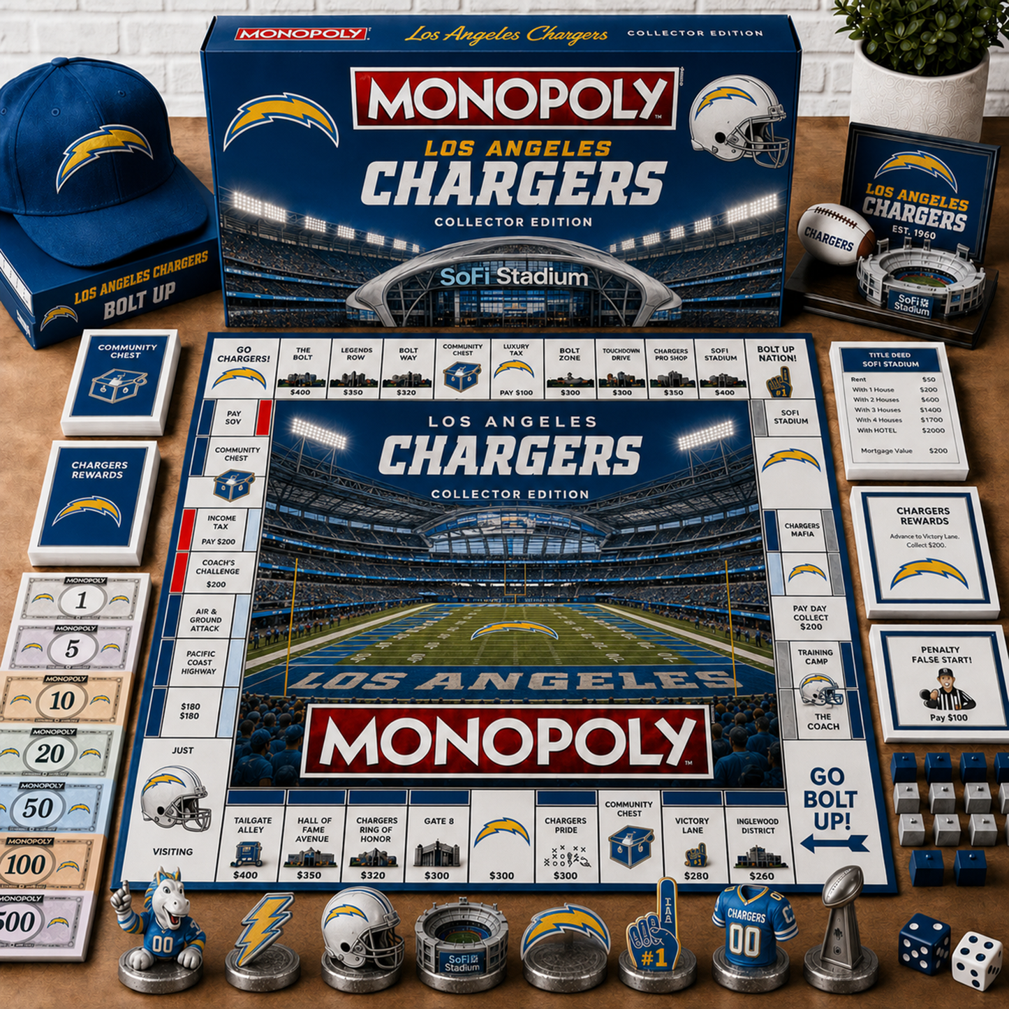 Premium NFL LAC Monopoly Collector Edition Board Game