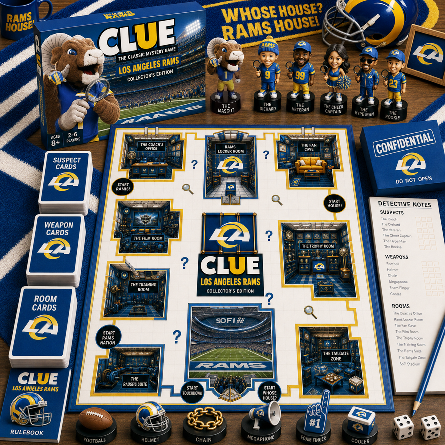 Premium NFL LAR Clue Collector’s Edition Board Game