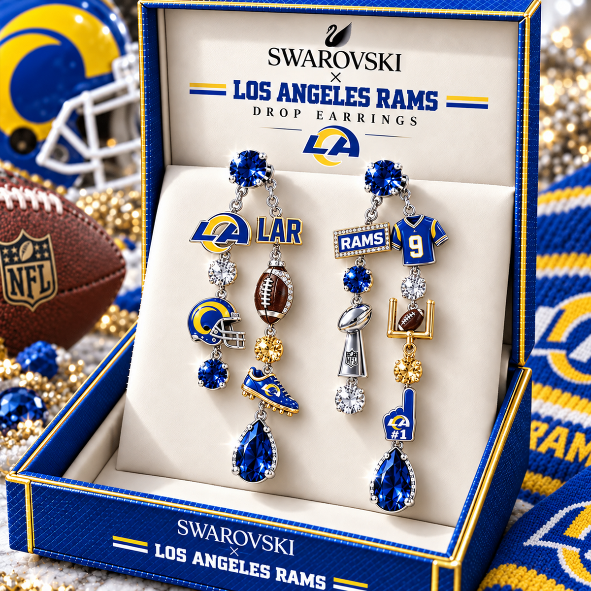 Premium NFL LAR Dangle Earrings