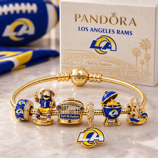 Premium NFL LAR Heritage Gold Charm Bracelet Set V3