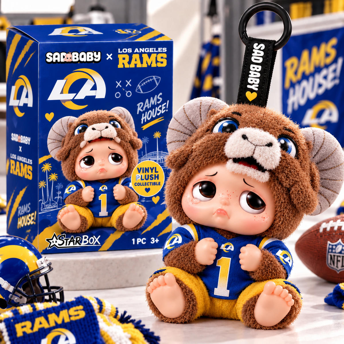 Premium NFL LAR x Sad Baby Plush Keychain