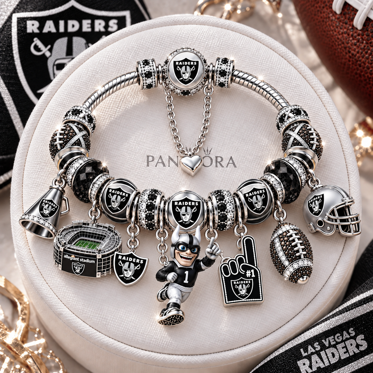 Premium NFL LV Charm Bracelet Set V2