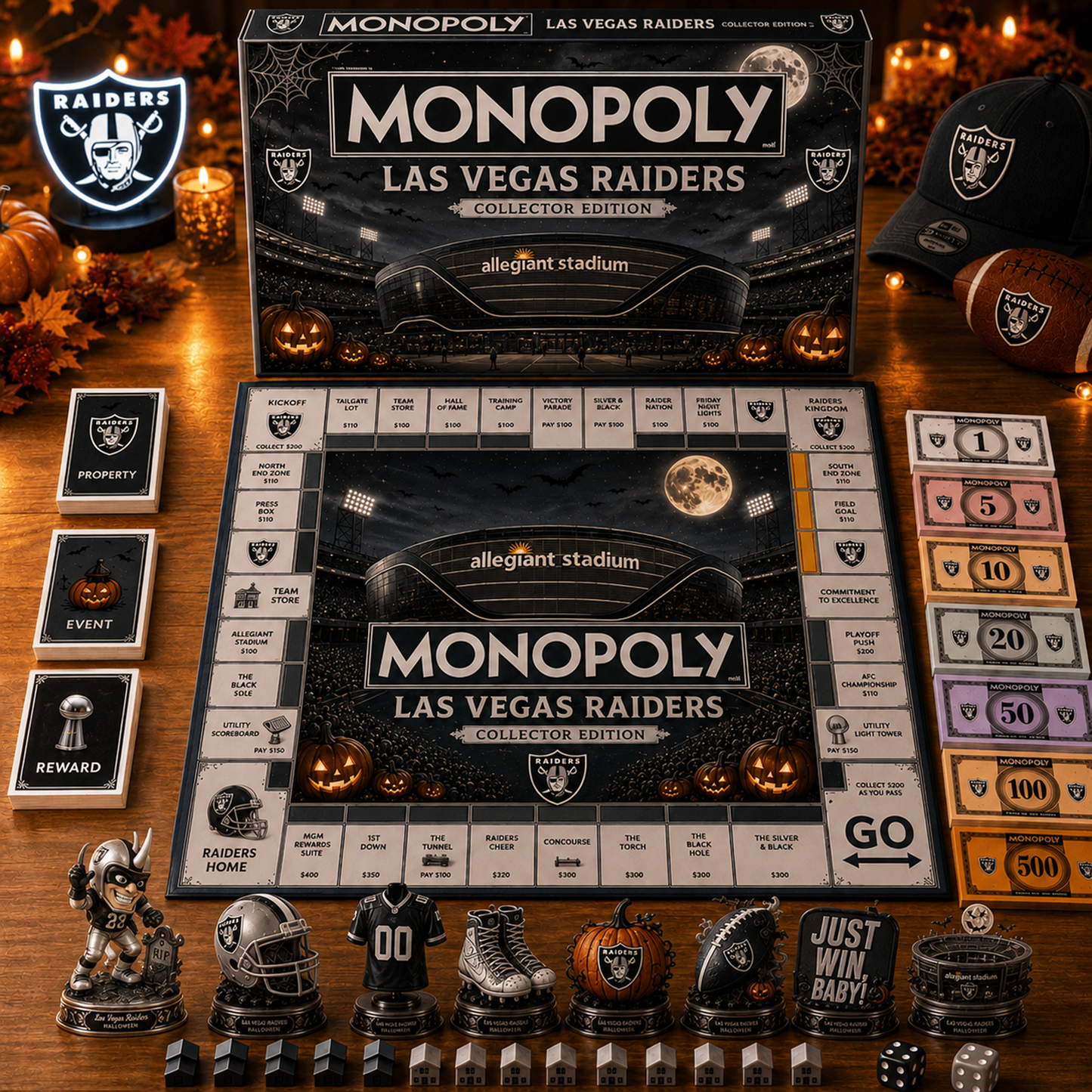 Premium NFL LV Halloween Stadium Monopoly Collector’s Edition Board Game V10