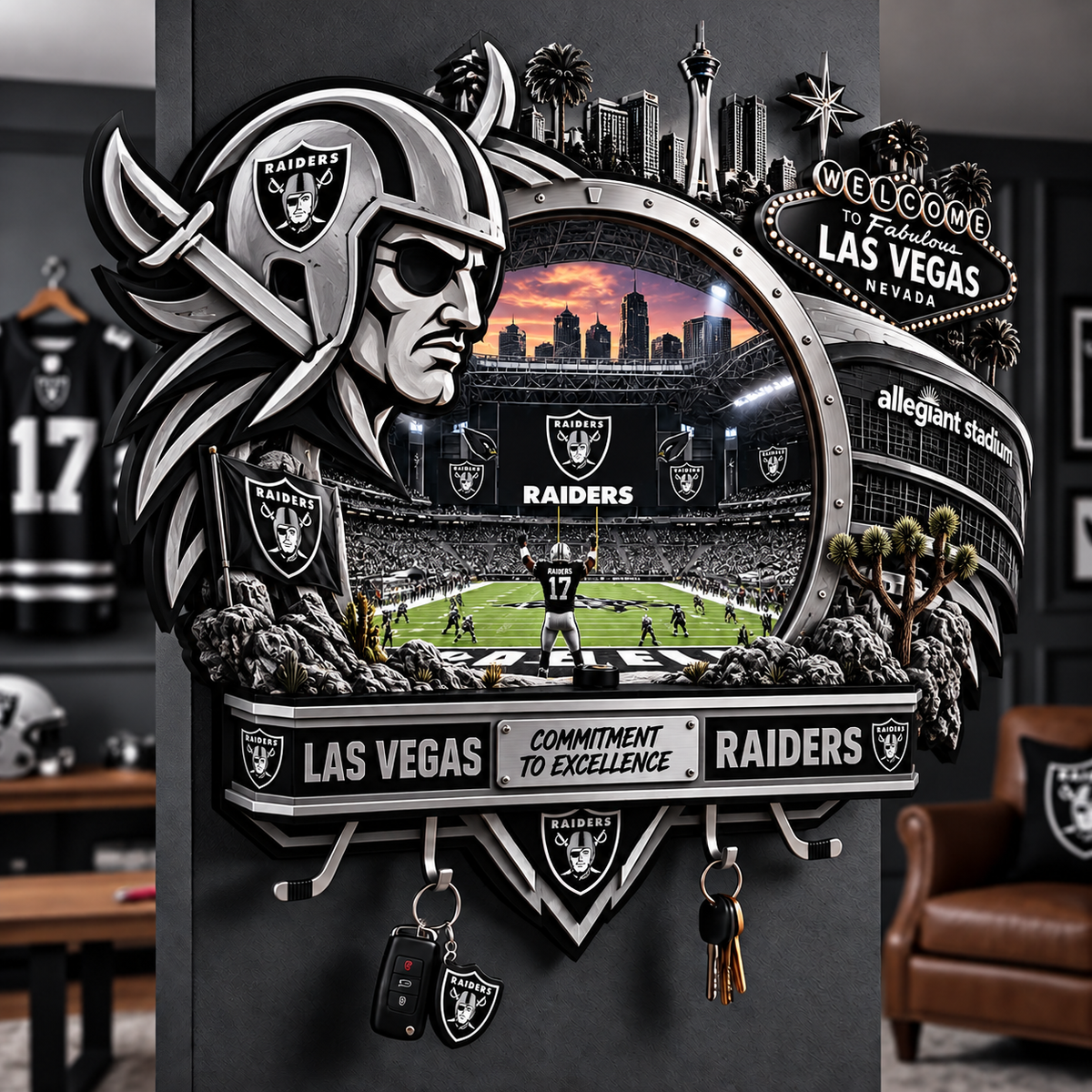 Premium NFL LVR Wall-Mounted Key Holder