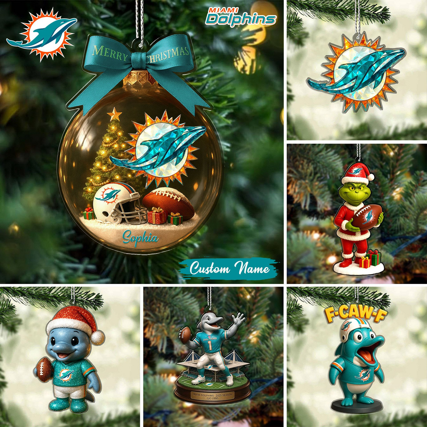 Premium NFL MIA Chrismast Ornament V4 NMD TTV