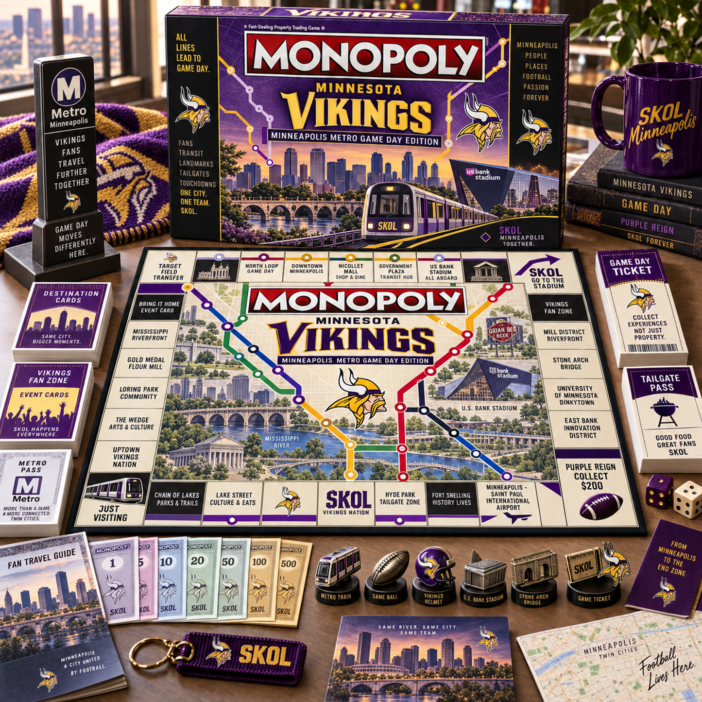 Premium NFL MIN Metro Game Day Collector’s Edition Board Game V13
