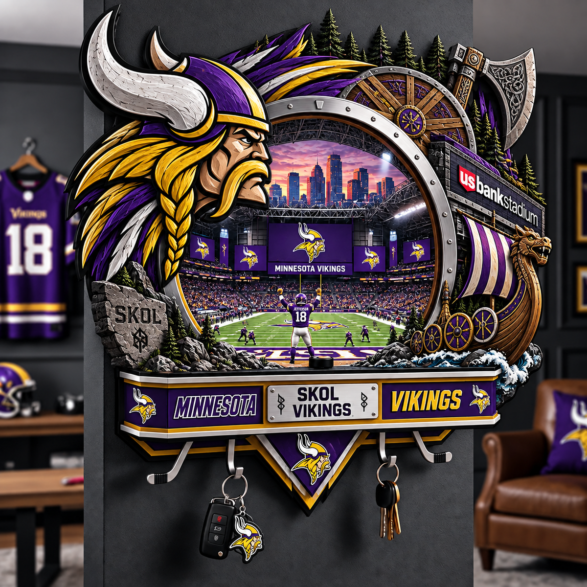 Premium NFL MV Wall-Mounted Key Holder