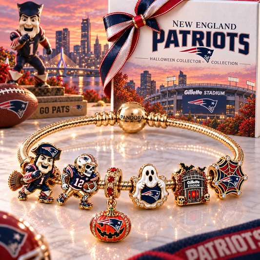 Premium NFL NEP Halloween Gold Charm Bracelet Set V4
