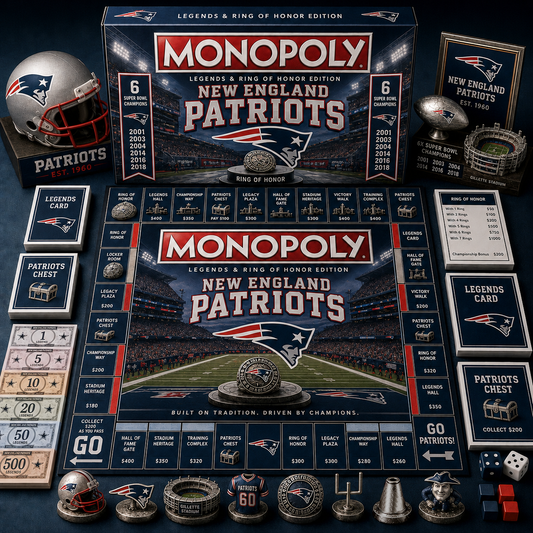 Premium NFL NEP Legends & Ring Monopoly Collector’s Edition Board Game V9
