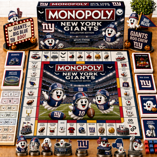 Premium NFL NYG Halloween Ghost Monopoly Collector’s Edition Board Game V6