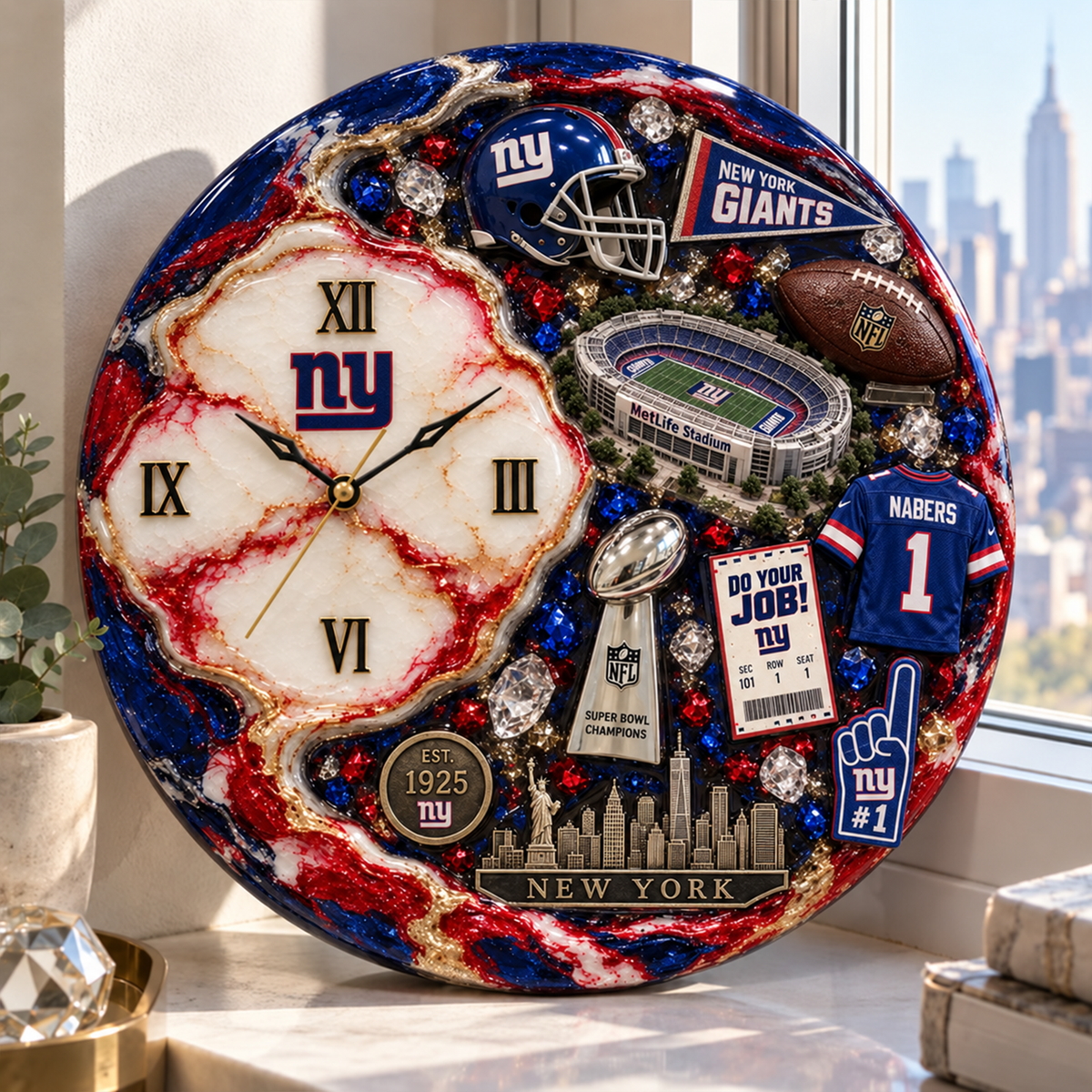 Premium NFL NYG Statement 3D Wall Clock