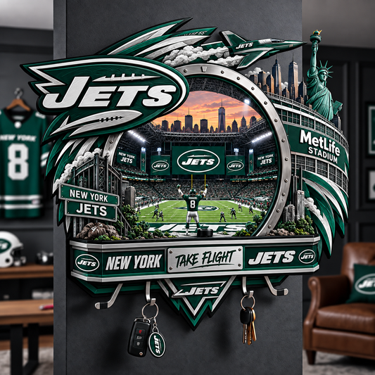 Premium NFL NYJ Wall-Mounted Key Holder