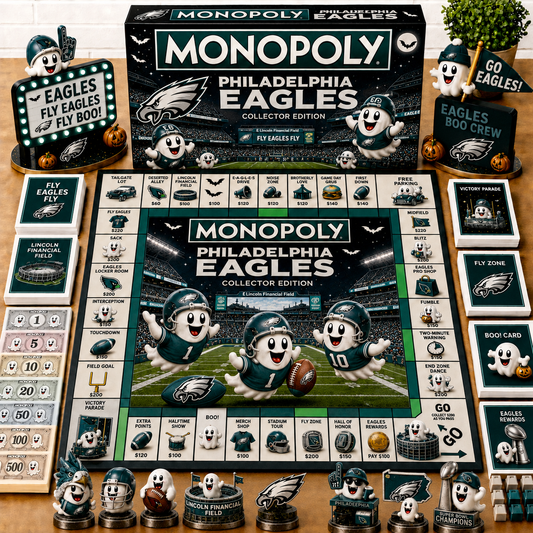 Premium NFL PE Halloween Ghost Monopoly Collector’s Edition Board Game V6