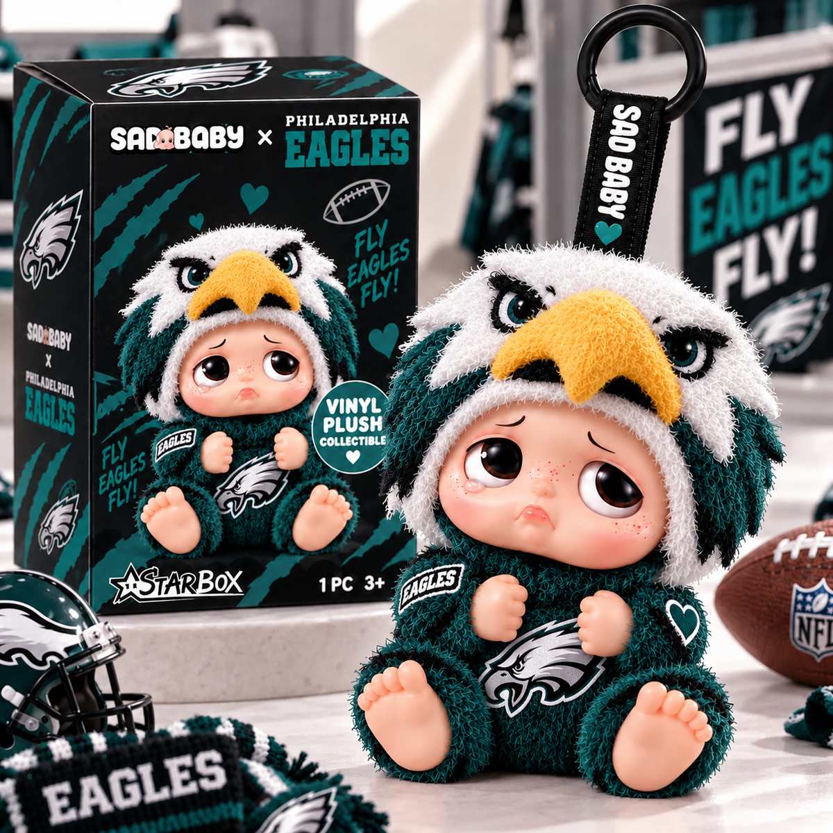 Premium NFL PE x Sad Baby Plush Keychain