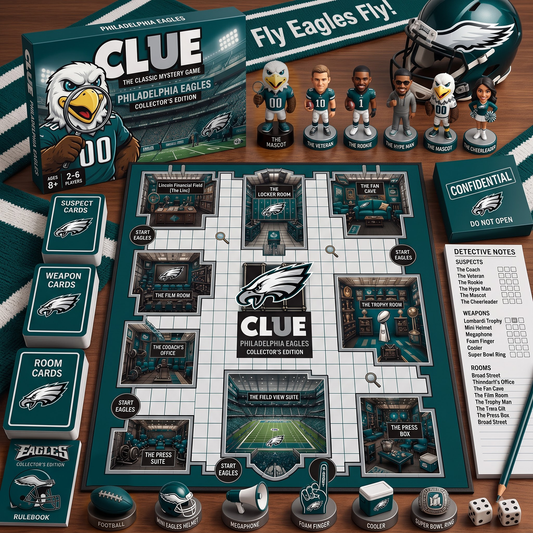 Premium NFL PHI Clue Collector’s Edition Board Game