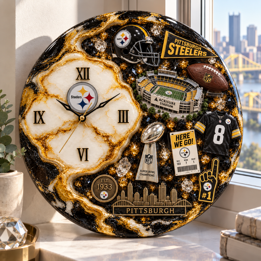 Premium NFL PIT Statement 3D Wall Clock
