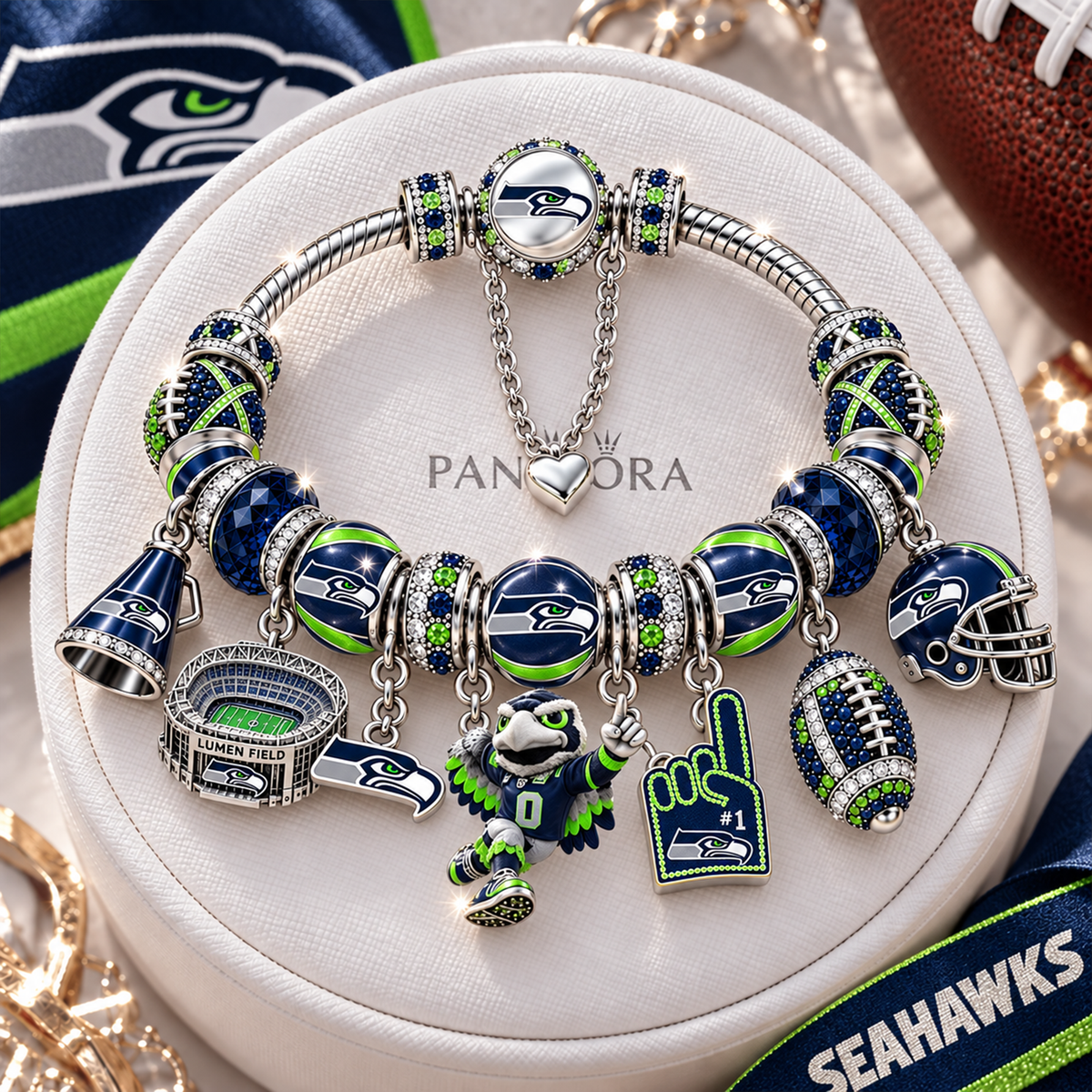 Premium NFL SEA Charm Bracelet Set V2