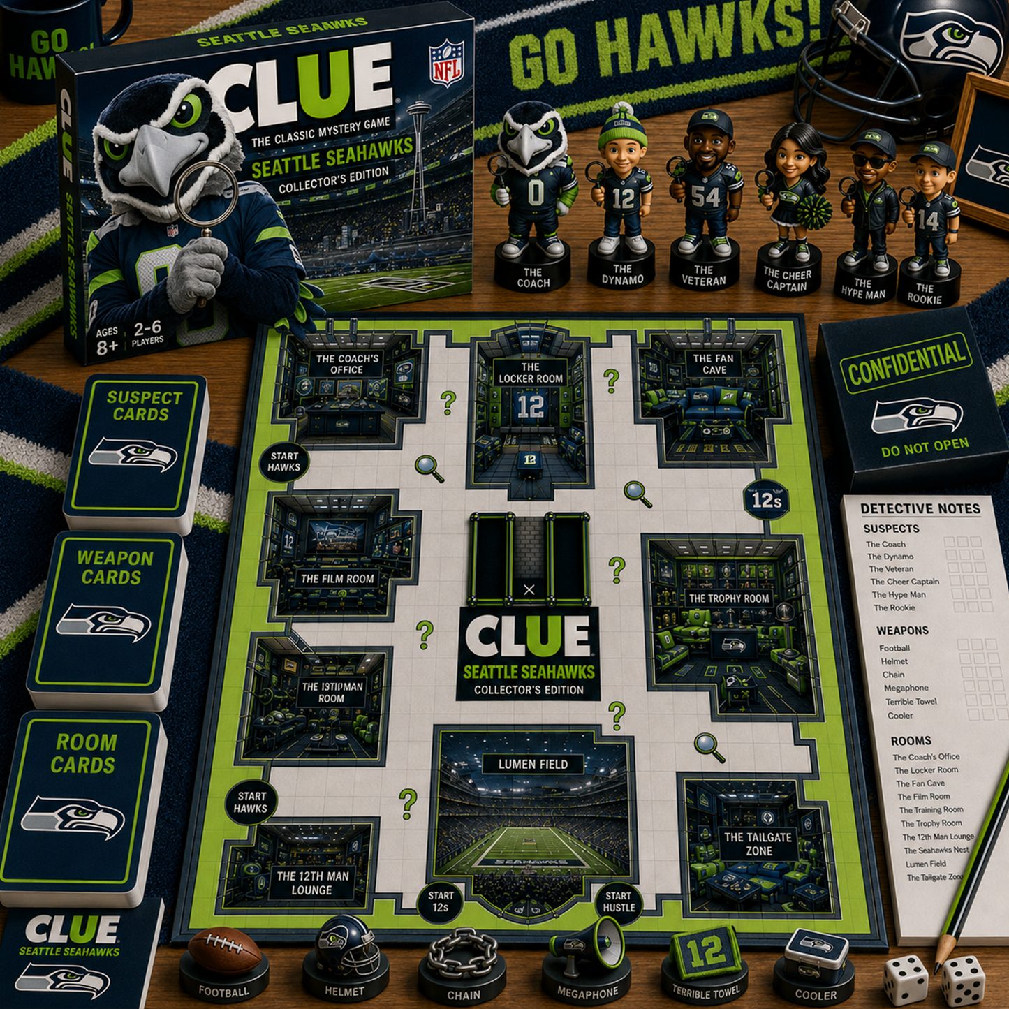 Premium NFL SEA Clue Collector’s Edition Board Game