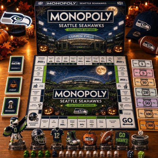 Premium NFL SEA Halloween Stadium Monopoly Collector’s Edition Board Game V10