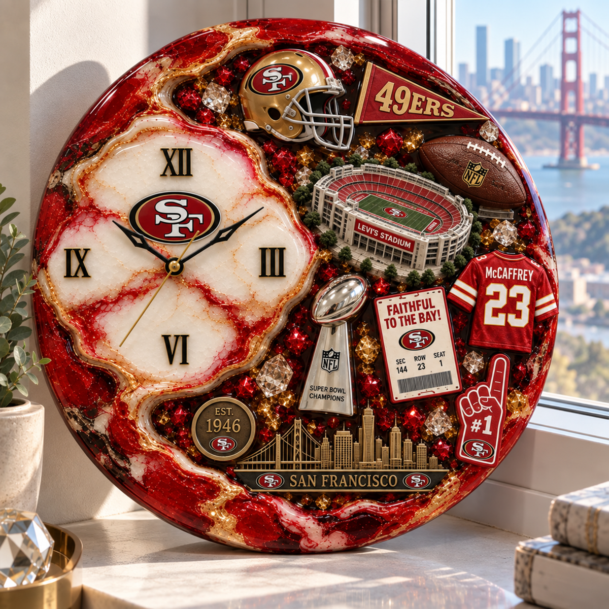 Premium NFL SF Statement 3D Wall Clock