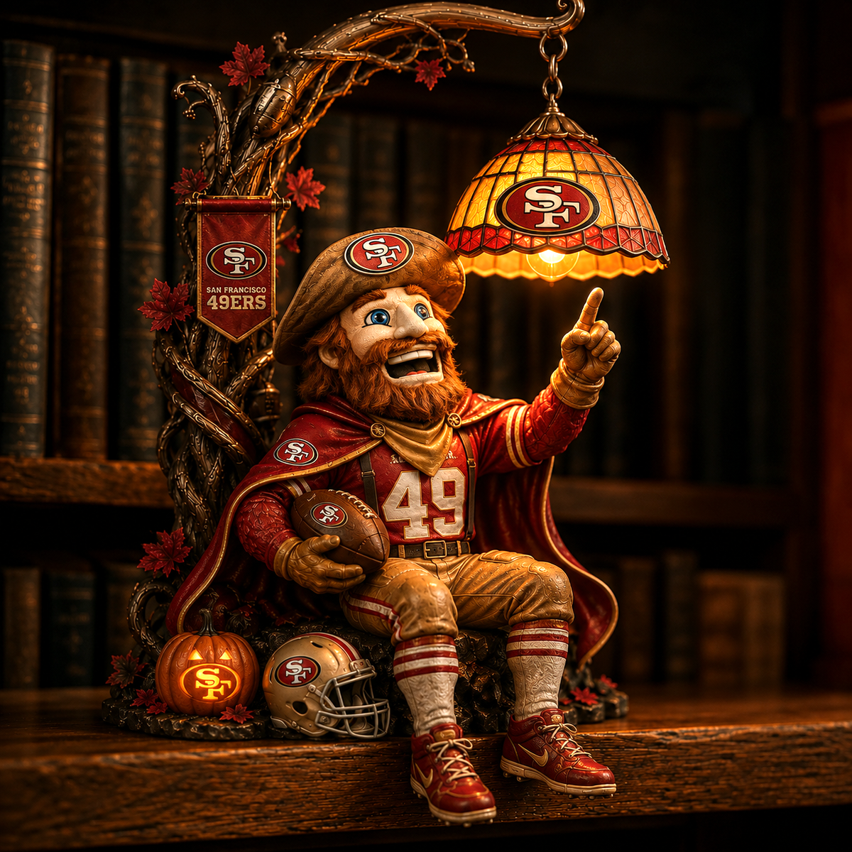 Premium NFL SF49 Halloween Bookshelf Figurines Lamp
