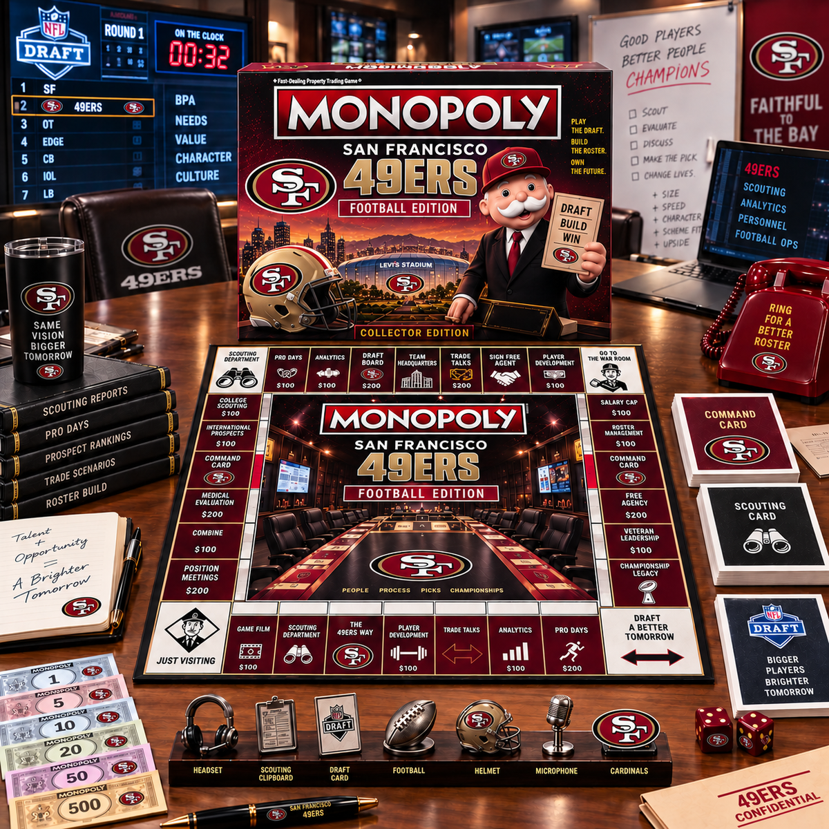 Premium NFL SF49 War Room Collector’s Edition Board Game V14