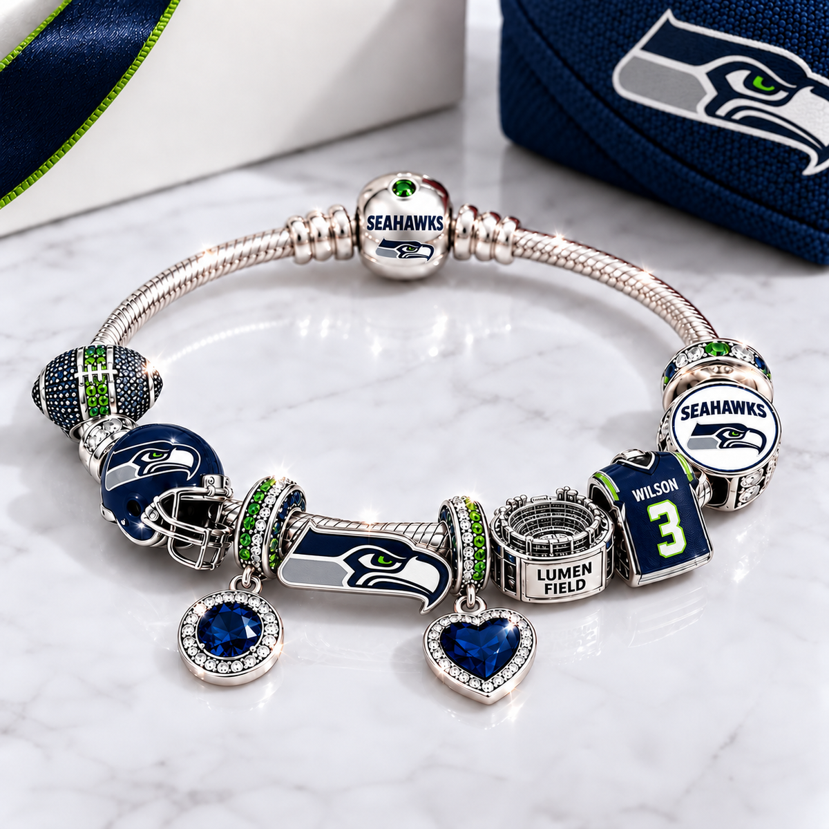 Premium NFL SS Team Spirit Charm Bracelet V8