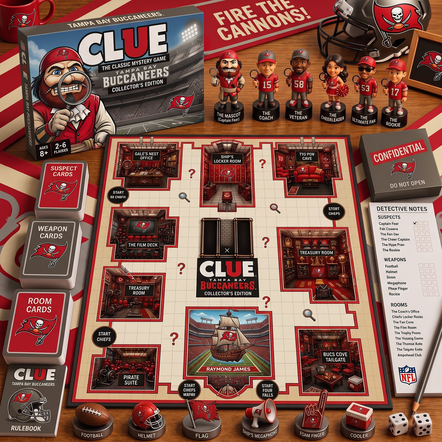 Premium NFL TB Clue Collector’s Edition Board Game