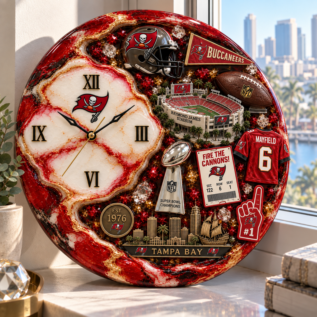 Premium NFL TB Statement 3D Wall Clock