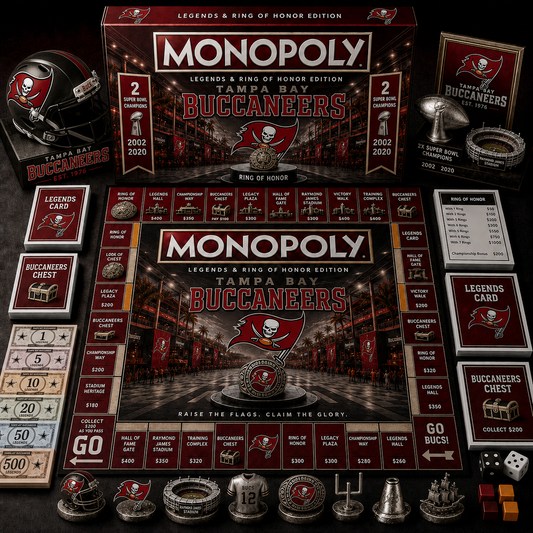Premium NFL TBB Legends & Ring Monopoly Collector’s Edition Board Game V9