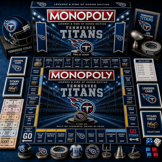 Premium NFL TT Legends & Ring Monopoly Collector’s Edition Board Game V9