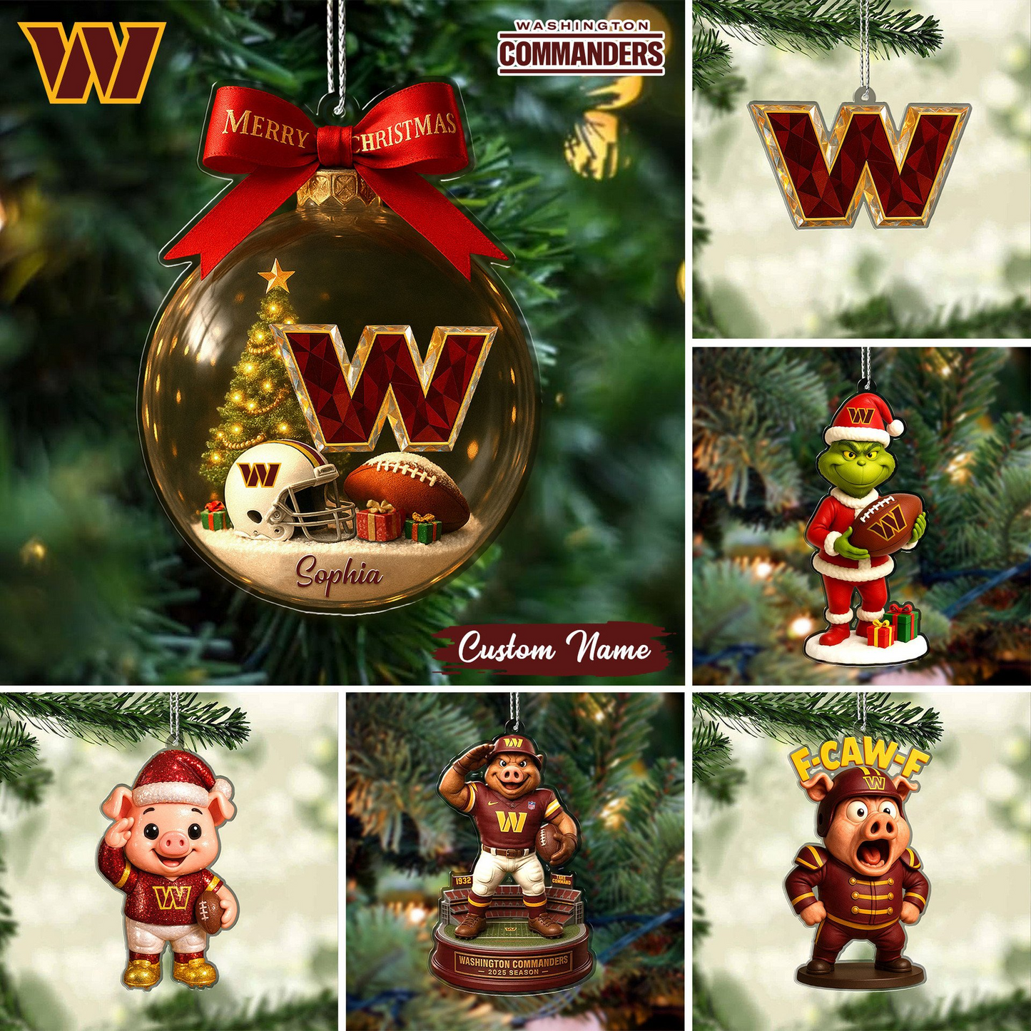 Premium NFL WAS Chrismast Ornament V4 NMD TTV